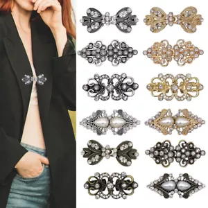 Lady Women Cardigan Clip Clasp Brooch Fastener Buckle Shawl Sweater Pins Jewelry - Picture 1 of 24