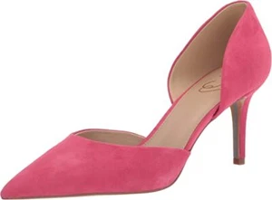 Sam Edelman Viv Dahlia Pink Slip On Pointed Toe Leather Mid Heel Pumps Shoes - Picture 1 of 6