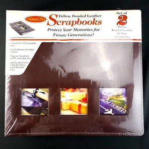 NEW 2-Pack MemoryStor Bonded Leather Scrapbook Albums 12"x12" Expandable - Picture 1 of 4
