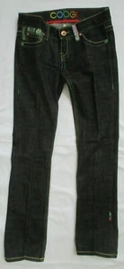 VINTAGE GOOGI AUSTRALIA EMBROIDERED DARK BLUE DENIM JEANS - SIZE 3/4 - Picture 1 of 8