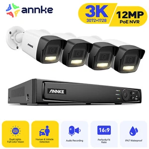 ANNKE 12MP 8CH NVR 3K Color Night 5MP Audio POE Security IP Camera System IP67 - Picture 1 of 18