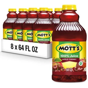 (8 Pack) Mott's 100% Juice Apple Cherry, No Added Sugar, Gluten Free, 64 Fl Oz - Picture 1 of 6