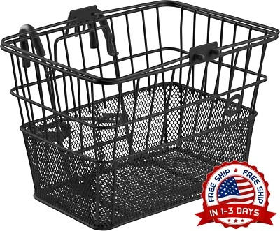 Cesta De Alambre De Acero Para Bicicleta Organización Frontal Manillar Delanter Foto 1 de 4