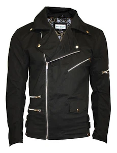 Bella Black Zip Up Biker Racing Style Classic Jacket Coat With Zip Detailing - Picture 1 of 3