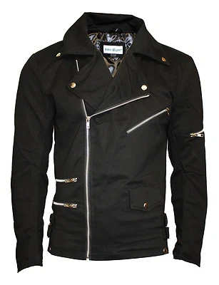 BLUE MAGIK Bella Black Zip Up Biker Racing Style Classic Jacket Coat With Zip Detailing