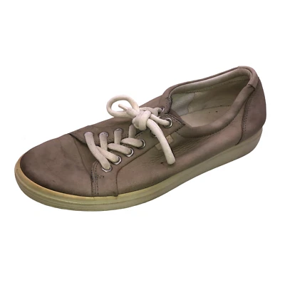 Ecco Womens Size 7 Tan Leather Lace Up Low Top Casual Walking Shoes Sneakers - Image 1 of 4