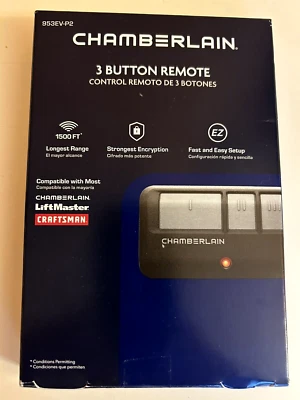 Chamberlain 3 Button Remote Garage Door Opener 953EV-P2 (New In Box) - Image 1 of 4