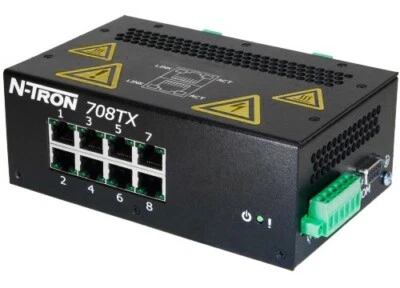 Red Lion N-TRON 708TX 8 Port Managed Industrial Ethernet Switch - Image 1 of 4