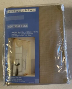 Designables French France Tergal Sheer Scarf in Taupe Color 59” W x 216" L New - Picture 1 of 2