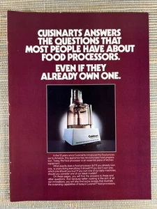 Cuisinart Food Processor Kitchen DLC-X DLC-10E Brochure 1982 Vintage Print Ad - Picture 1 of 4