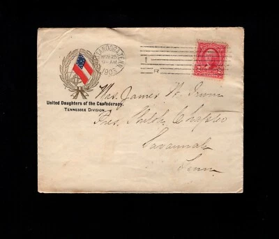 Confederate Daughters Chattanooga TN 1903 Shiloh Monument Cover & Letterhead 1g - Image 1 of 4