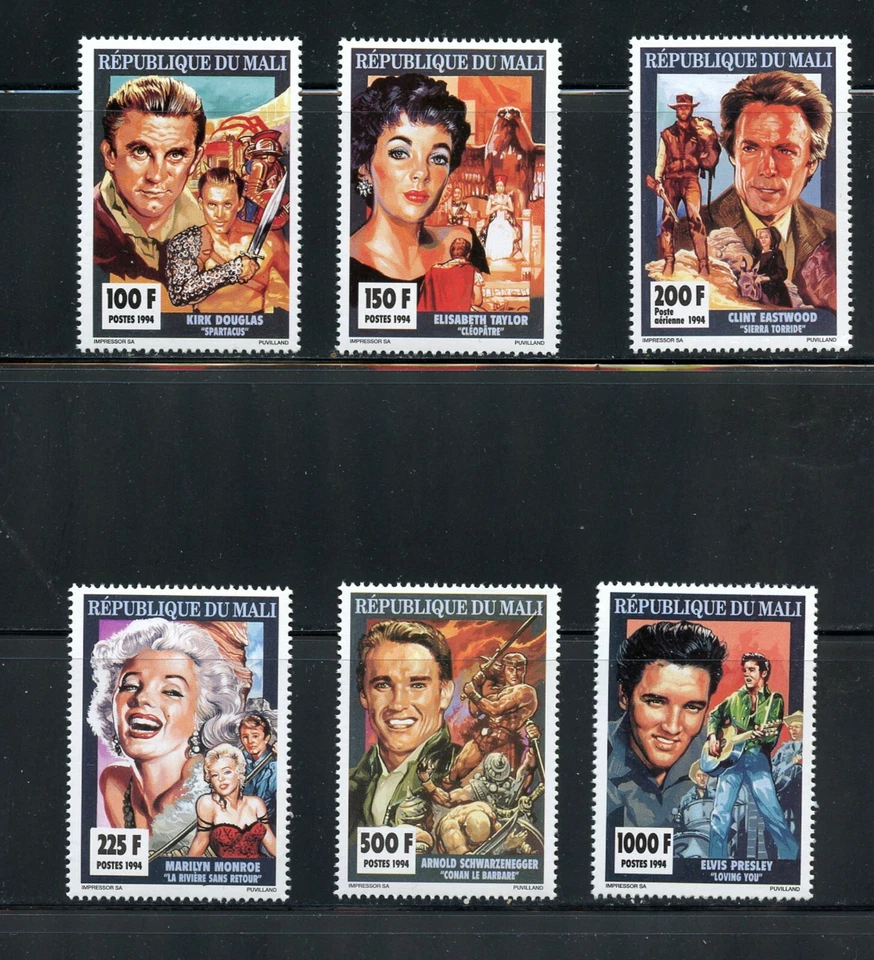 A132 Malí 1994 películas cine estrellas de cine 6v.      MNH Foto 1 de 1