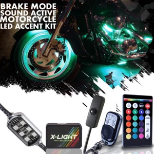 X-LIGHT Custom Motorcycle Under Glow Accent Neon Light Kit LEDs 16 Pods - RGB - Picture 1 of 11