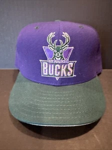 Vintage 90’s Milwaukee Bucks New Era 7 1/2 Hat 5950 Pro Model NBA Wool Plain Logo - Bild 1 von 5
