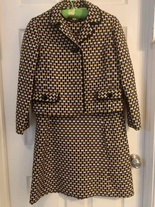 Vintage Ranelle 60er/70er Jahre Kleid Jacke Kombination Größe 12 Kostenloser Versand! - Bild 1 von 5