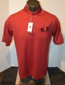 CAMISA POLO DE GOLF ROJA ANTIGUA ARKANSAS RAZORBACKS Cardinal Para hombres Tallas Pequeñas NUEVAS CON ETIQUETAS - Imagen 1 de 5