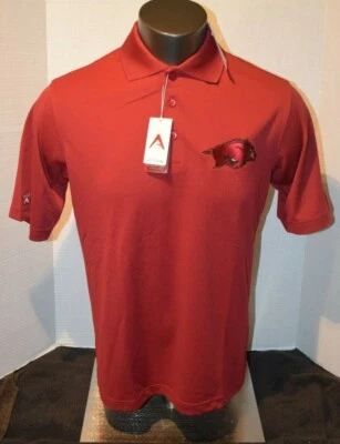 ANTIGUA ARKANSAS RAZORBACKS Cardinal RED GOLF POLO SHIRT Men's Sizes Small NWT  - Image 1 of 4
