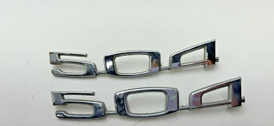 1977 Peugeot 504 Emblems Chrome Badge Nameplate Trim Molding Ornament - Image 1 of 4