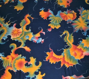 Dutch Java Print Veritable Hollandais Sea Horses Cotton Fabric 44" x 1 yard - Picture 1 of 5
