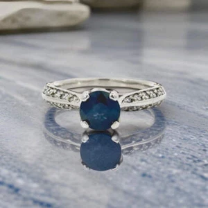 Designer Verragio 1.10 ct Sapphire Diamond Platinum Ring 14765 - Picture 1 of 3