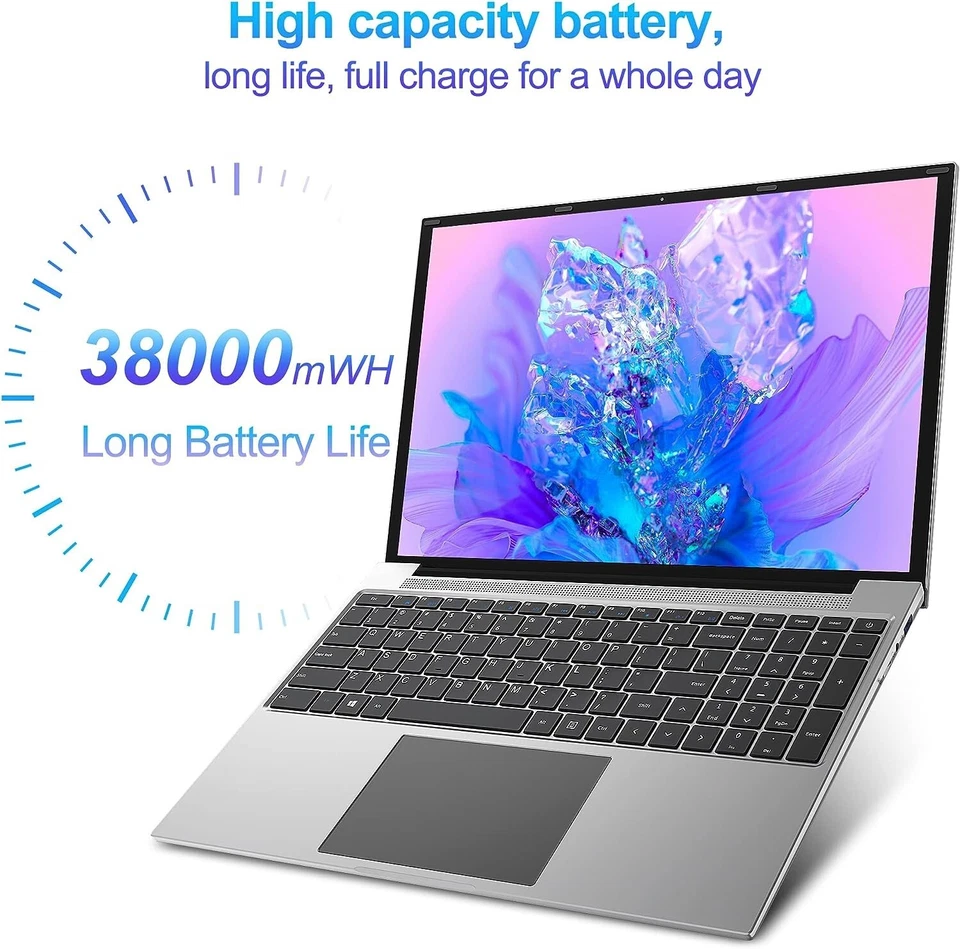 Laptop, 16 Inch FHD IPS Display (16:10), Intel Celeron Quad Core CPU, 4GB DDR4 - Image 1 of 4