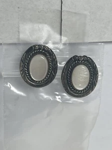 Native American Sterling Silver 925 And Pearl Earrings Signed JWK John W Kessler - Picture 1 of 6