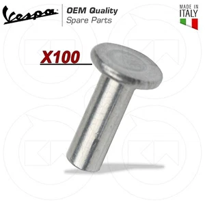 ALU KOTFLÜGEL NIETEN 100 STÜCK FUSSLEISTEN PIAGGIO VESPA VINTAGE RESTAURIERUNG - Bild 1 von 3