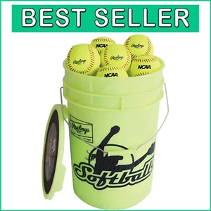 18 Pack of 12-Inch Youth Softballs in Durable Bucket - Safe Practice Balls - Picture 1 of 9