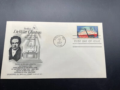US FDC #1325 Masonic / Fleetwood M-27 1967 NY Erie Canal Sesquicentennial Mason - Image 1 of 4