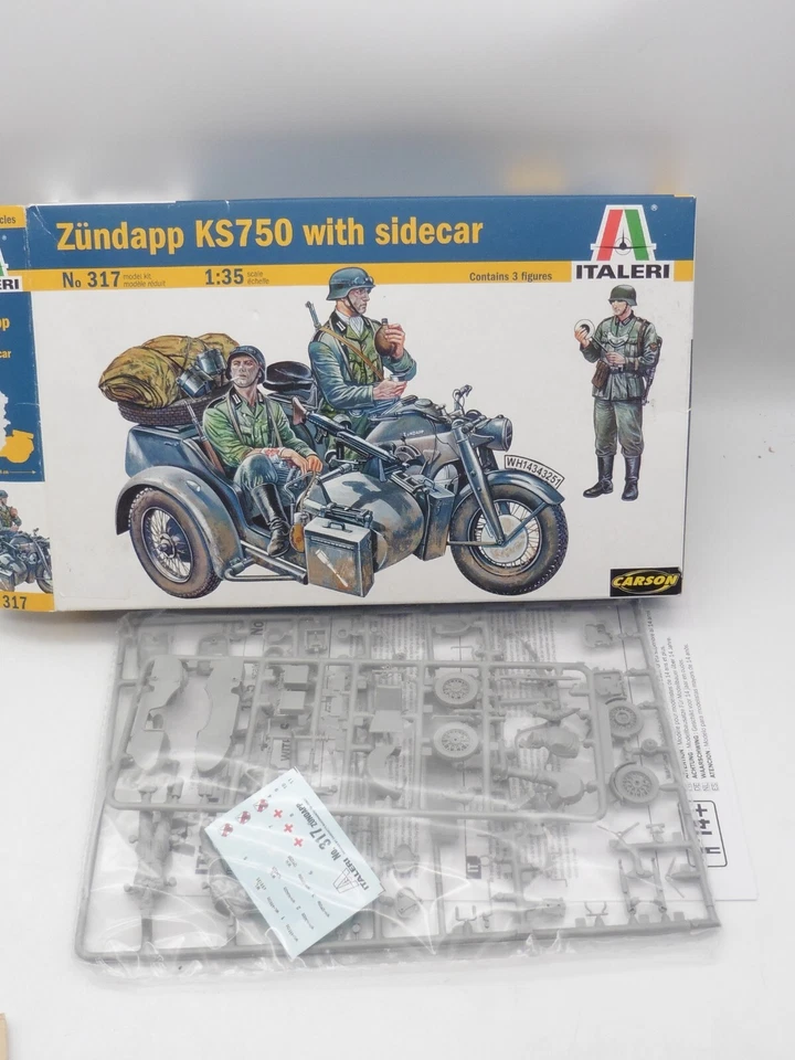 1:35  Italeri  no. 317    Zündapp KS 750  mit Seitenwagen   -  Militär  /  OVP - Bild 1 von 1