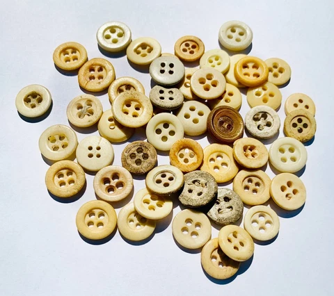 50 Antique VTG 1800s 4-Hole Lot China  Bone Underwear Buttons Civil War Era CW19 Cover