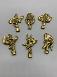 Vintage Warner Brothers Looney Tunes Characters  Skewers Sticks Toppers Set of 6 - Picture 1 of 2