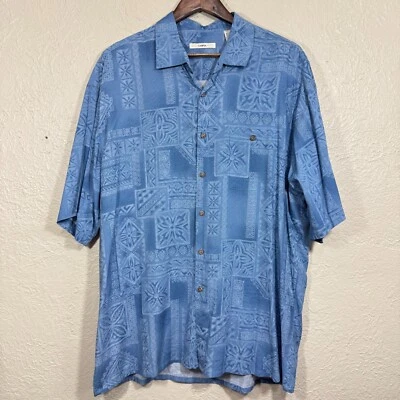 Vintage Hawaiian Shirt Moda Campia Moda XL Wood Button 90s Resort Tropical Beach - Image 1 of 4