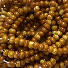 6/0 Czech Seed Beads White Brown Heavy Picasso Preciosa 4mm Rustic Beads