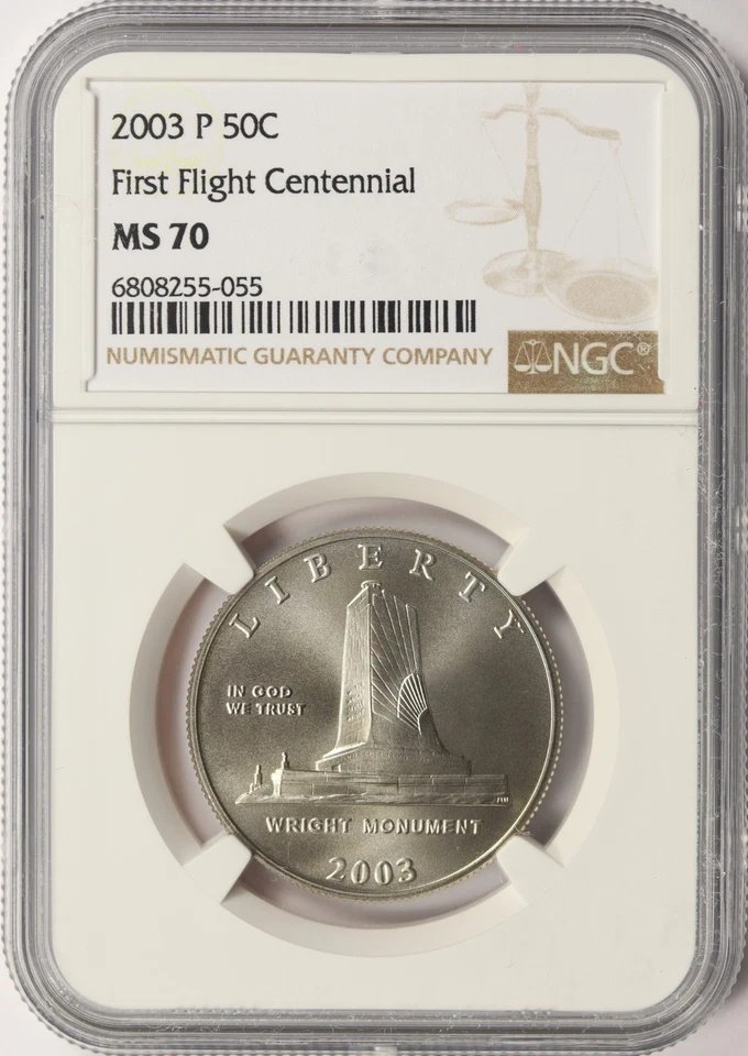 2003-P 50c First Flight Centennial Commemorative Half Dollar NGC MS70 - Image 1 of 4