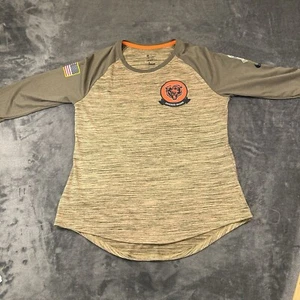 Nike Salute to Service Chicago Bears Shirt Mens Medium Green 3/4 Sleeve Dri-Fit - Picture 1 of 11