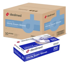 Dealmed Nitrile Exam Gloves, Non-Sterile, 300/Box, 10/Case - Picture 1 of 10