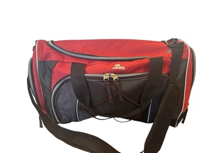 Bolso de Lona Jeep Asas con Correa para el Hombro Negro Rojo Compartimiento Multi Cremallera Foto 1 de 4