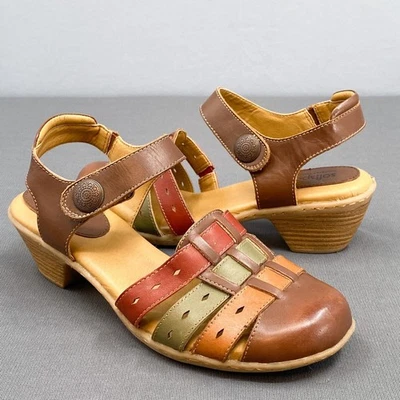 Softspots Shelly Slingback Sandal Women 9.5 Leather Boho Hippie Warm Multicolor - Image 1 of 4