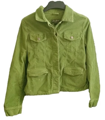 Chaqueta Abrigo Eddie Bauer Pana Verde Corto Botón Frontal Mujer Mediana LEER Foto 1 de 4