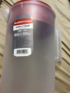 Rubbermaid, 1 Gallon, 1 Pack, Red, Plastic Simply Pour Pitcher -DR - Picture 1 of 2