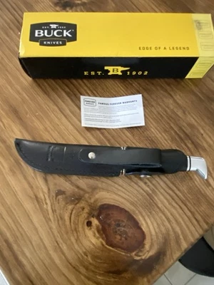 Cuchillo BUCK USA Brahma 117 caja de entrada nueva con papeleo y funda de cuero 27-01-2023 Foto 1 de 4