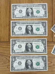 A Lot Of 4 2013 B RARE DUPLICATE FORT WORTH $1 STAR NOTEs - Picture 1 of 2