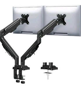 MOUNTUP Dual Monitor Stand for Max 43 inch Screens, Ultrawide Monitor Arm Height - Afbeelding 1 van 9