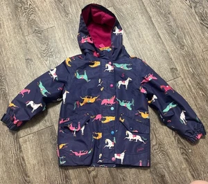 Joules Girls Rain Jacket Warm Lined Horses Size 6 - Picture 1 of 10