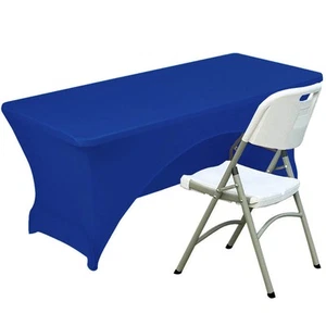 Spandex Table Cover 6 ft. Fitted Polyester Tablecloth Stretch Table Cover Tab... - Picture 1 of 7