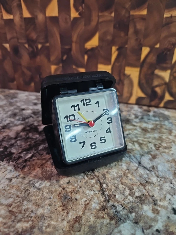 Westclox Travelite Quartz  Clock Compact Folding Travel Case Needs Battery - Image 1 of 4