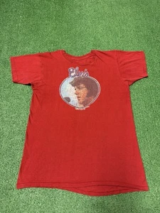 Vintage 70s Elvis Presley In Concert Graphic Cotton Shirt Medium Red Rock MARKED - Picture 1 of 13