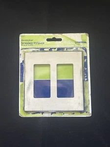 Leviton 80309-T Almond 2-Gang Rocker Screwless Wall Plate 4.56 H x 4.6 W in. - Picture 1 of 3