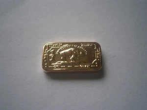 "BUFFALO" 1g PURE .999 TITANIUM FINISHED IN GOLD PLATING - USA - FREE POSTAGE - Bild 1 von 2